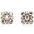 Orecchini a bottone floreali in strass e ottone argentato Chanel Argento