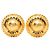 Orecchini a clip rotondi Chanel placcati oro con logo D'oro