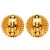 Orecchini a clip rotondi Chanel placcati oro con logo D'oro - vista 2