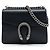 Borsa a tracolla Gucci Small Calfskin Dionysus nera Nero