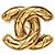 Spilla Chanel CC trapuntata placcata oro D'oro