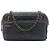 Chanel CC gesteppte irisierende Kalbsleder Whipstitch Camera Bag in Schwarz