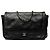 Wallet On Chain Borsa crossbody Chanel CC in agnello trapuntato nero