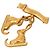 Spilla Hermès Gold Plated Skate Boots in Oro D'oro