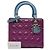 Lady Dior Satchel aus dreifarbigen Cannage-Lammleder in Lila Medium - Ansicht 12