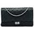 Borsa a Spalla Chanel Quilted Iridescent Lambskin Reissue 2.55 Bijoux Chain Double Flap 227 Nero