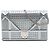 Portafoglio e borsa a tracolla Diorama in vernice metallizzata microcannage argento Dior