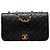 Borsa a tracolla Chanel Medium Quilted Lambskin Full Flap nera Nero