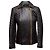 Schwarze gesteppte Leder-Moto-Jacke Shanghai Tang Größe US 4