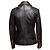 Schwarze gesteppte Leder-Moto-Jacke Shanghai Tang Größe US 4 - Ansicht 4