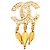 Broche de filigrana chapado en oro Chanel CC Gold Dorado