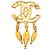 Broche de filigrana chapado en oro Chanel CC Gold Dorado - vista 2