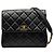 Borsa a tracolla Chanel Small Square in agnello nero con patta dritta a flap singolo
