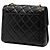 Borsa a tracolla Chanel Small Square in agnello nero con patta dritta a flap singolo - vista 2