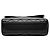 Borsa a tracolla Chanel Small Square in agnello nero con patta dritta a flap singolo - vista 3
