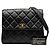 Borsa a tracolla Chanel Small Square in agnello nero con patta dritta a flap singolo - vista 9