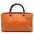 Orange Gucci Medium Calfskin Bamboo Shopper Satchel