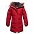 Abrigo puffer con capucha con ribete de pelo rojo Canada Goose Talla US S Roja