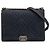 Borsa a tracolla Chanel Large Boy Flap in caviar trapuntato iridescente blu