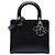 Borsa Lady Dior Medium in microcannage metallizzato vernice nero