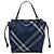 Tote de nylon Burberry Supernova Check azul com fivela