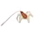 White Hermès Milo Lambskin and Swift Grigri Rodeo Pegase Bag Charm PM Key Chain  - view 1
