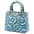 Borsa Lady Dior in pelle di vitello blu con stampa tie dye misura Medium - vista 2