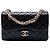 Bolsa de ombro Chanel Westminster em pele de cordeiro acolchoada preta Medium com aba de pérolas Preto
