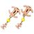 Orecchini a clip in resina e placcati oro CC Chanel rosa