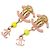 Orecchini a clip in resina e placcati oro CC Chanel rosa - vista 2