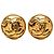 Orecchini a clip rotondi Chanel CC placcati oro D'oro