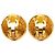 Orecchini a clip rotondi Chanel CC placcati oro D'oro - vista 2