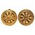Orecchini a clip Chanel Round Floral Shield placcati oro D'oro