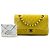 Borsa a tracolla Chanel Medium Classic Double Flap in velluto giallo - vista 7