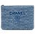 Clutch Chanel Medium Tweed Deauville O Case Blu