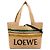 Borsa Tote LOEWE Paulas Ibiza Medium in rafia a righe beige