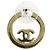 Orecchini rotondi Chanel CC placcati oro con strass e chiusura a pressione D'oro - vista 7