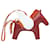 Red Hermès Milo Lambskin and Swift Grigri Rodeo Pegase Bag Charm PM Key Chain  - view 2