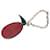 Red Hermès Leather Plum Bag Charm Key Chain  - view 1