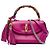 Bolsa Gucci Medium de couro de bezerro rosa com alça Bamboo