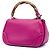 Bolsa Gucci Medium de couro de bezerro rosa com alça Bamboo - vista 2
