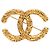 Spilla Chanel CC placcata oro con rilievo barocco D'oro