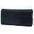 Borsa a tracolla Chanel CC Black Quilted Iridescent Fabric East West Flap Nero - vista 2