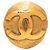 Spilla rotonda Chanel CC placcata oro D'oro