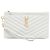 Pochette e clutch Saint Laurent Grain De Poudre Chevron Monogram Bill White Bianco