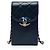 Portacellulare Chanel Caviar blu con cordino e borsa a tracolla con catena