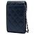 Portacellulare Chanel Caviar blu con cordino e borsa a tracolla con catena - vista 2