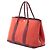 Borsa Garden Party 30 in Toile e Negonda Rosso Hermès - vista 2