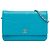 Wallet On Chain Borsa a tracolla con catena Chanel in pelle di agnello con stampa CC e camelia blu