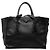 Double Borsa satchel in pelle di vitello lucida nera con doppia tasca e doppio manico Prada Nero